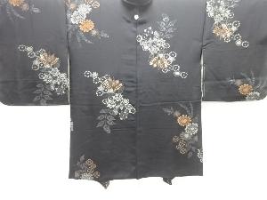 大正ロマン　草花模様織り出し一つ紋羽織